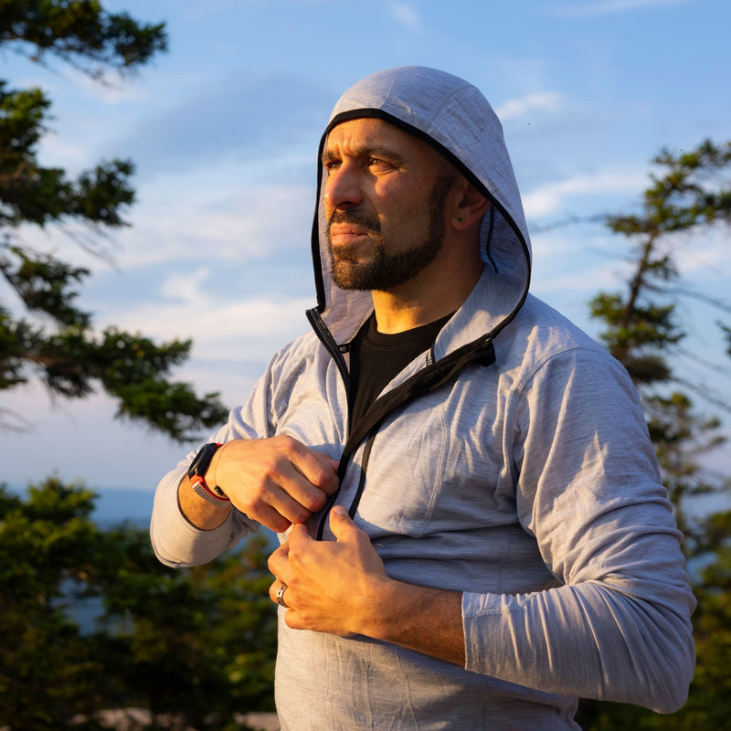 Load image into Gallery viewer, Microweight - Men's Wool 1/4 Zip Sun Hoodie Woolverino