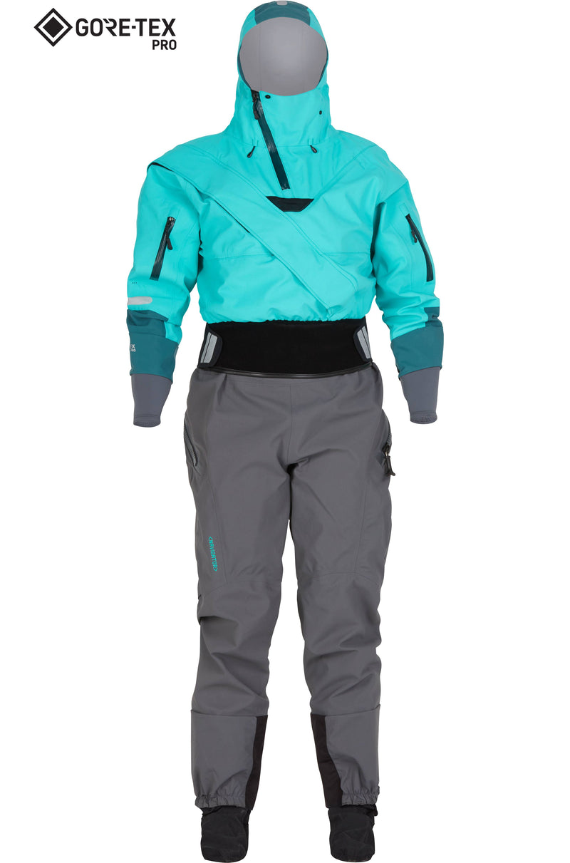 Load image into Gallery viewer, NRS Women’s Navigator GORE-TEX Pro Semi-Dry Suit - Aqua