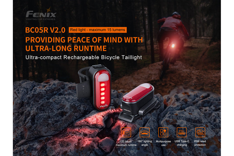 Load image into Gallery viewer, Fenix BC05R V2.0 Rechargeable Bicycle Tail Light