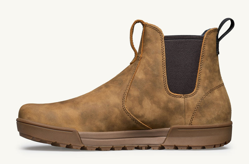 Load image into Gallery viewer, Brown leather Chelsea boot on a white background