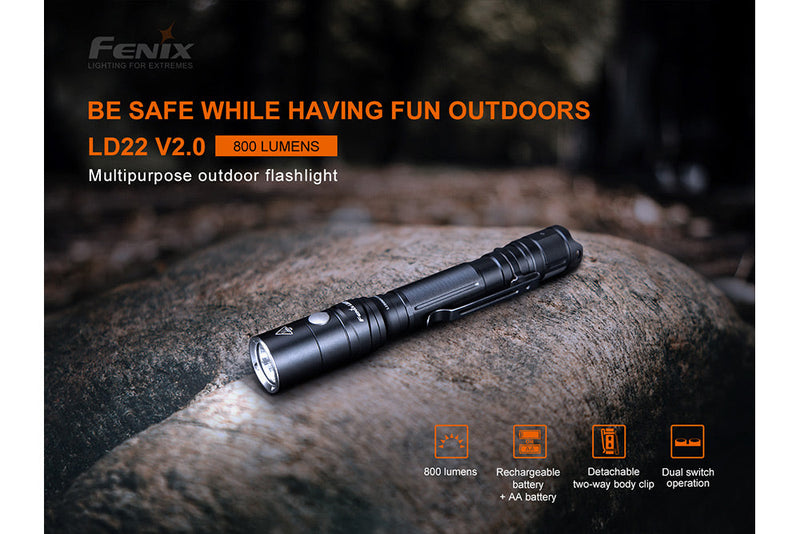 Load image into Gallery viewer, Fenix LD22 V2 Compact LED Flashlight - 800 Lumens