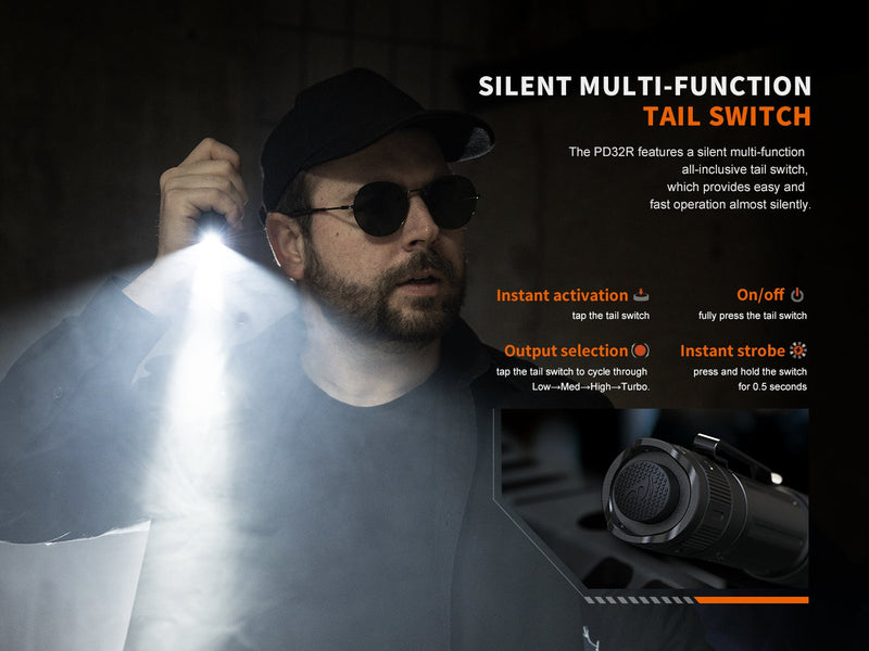 Load image into Gallery viewer, Fenix PD32R Rechargeable Silent Switch LED Flashlight