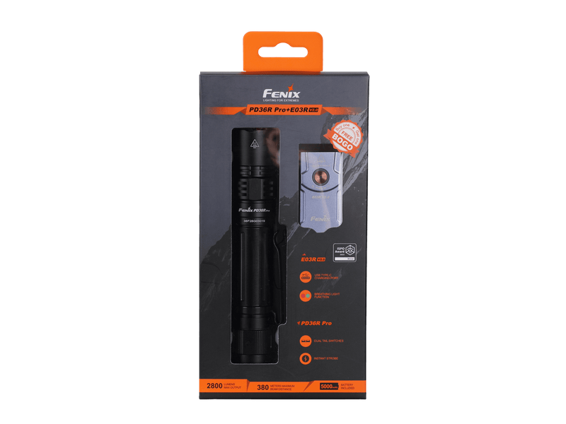 Load image into Gallery viewer, Fenix PD36R Pro 2800 Lumen Flashlight + FREE E03R V2 Keychain Light