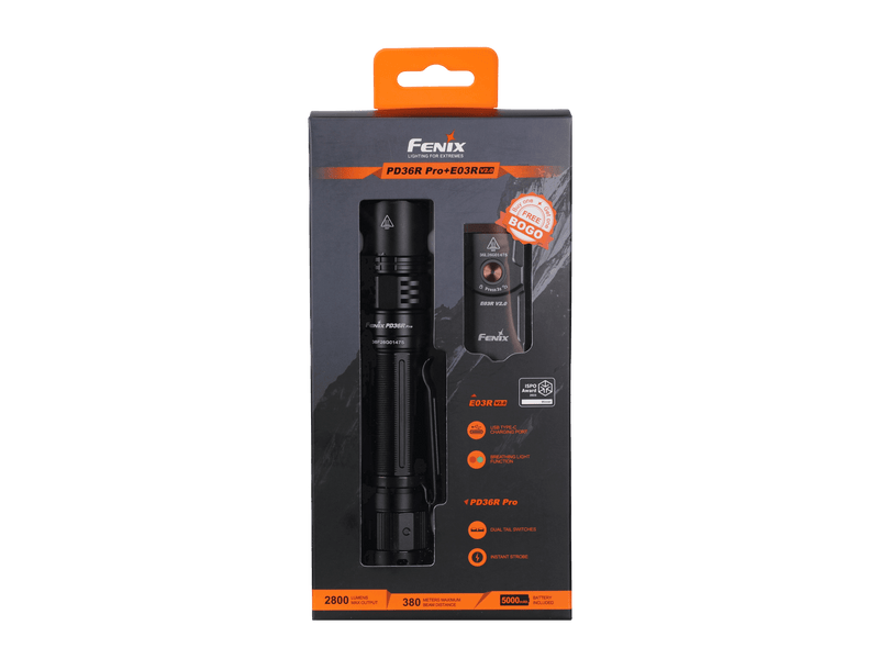 Load image into Gallery viewer, Fenix PD36R Pro 2800 Lumen Flashlight + FREE E03R V2 Keychain Light