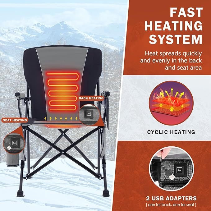 Load image into Gallery viewer, LITEGUEST Heated Folding Chair Portable Warmth Gear for Outdoor