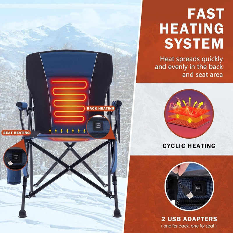 Load image into Gallery viewer, LITEGUEST Heated Folding Chair Portable Warmth Gear for Outdoor