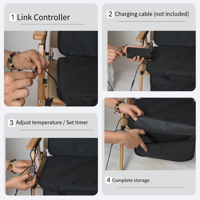 Load image into Gallery viewer, LITEGUEST USB Heated Stadium Seat Cushion Foldable Portable Chair Pad