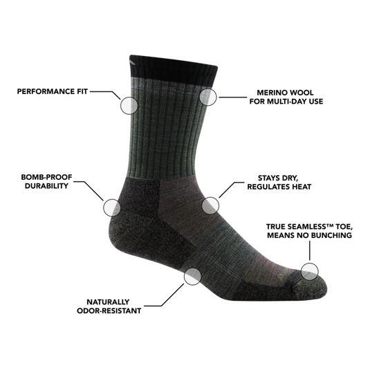 Men's Heady Stripe Micro Crew Lightweight Hiking Sock