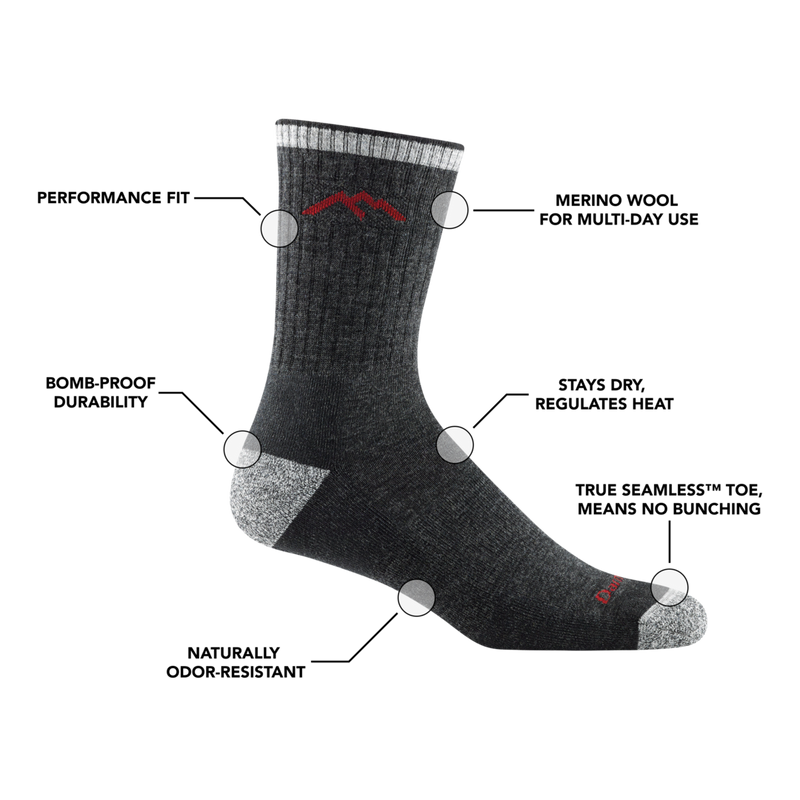 Load image into Gallery viewer, Men&#39;s Hiker Micro Crew Midweight Hiking Sock
