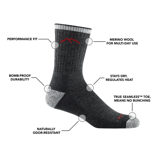 Men's Hiker Micro Crew Midweight Hiking Sock