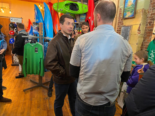 Mayor Pete swings by Outdoor New England
