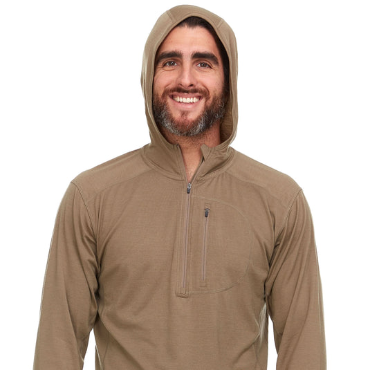 Microweight - Men's Wool 1/4 Zip Sun Hoodie Woolverino