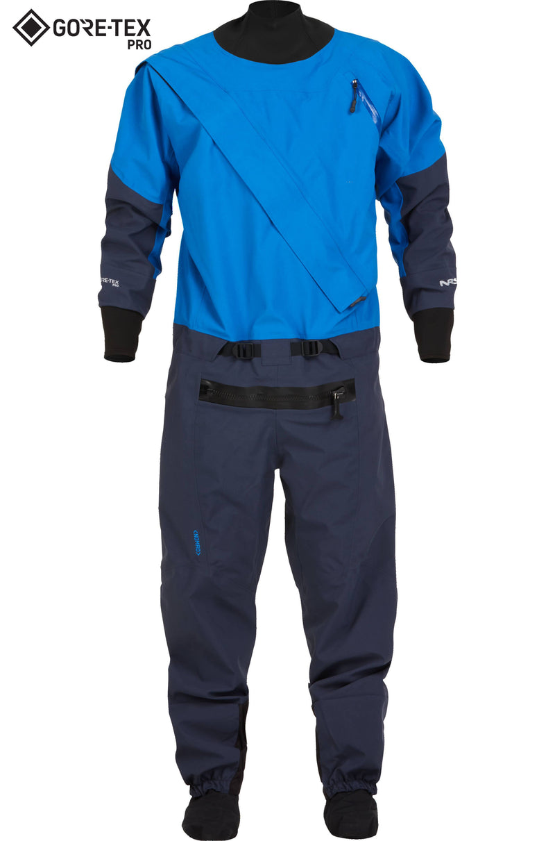 Load image into Gallery viewer, NRS Men's Nomad GORE-TEX Pro Semi-Dry Suit - Closeout - Blue
