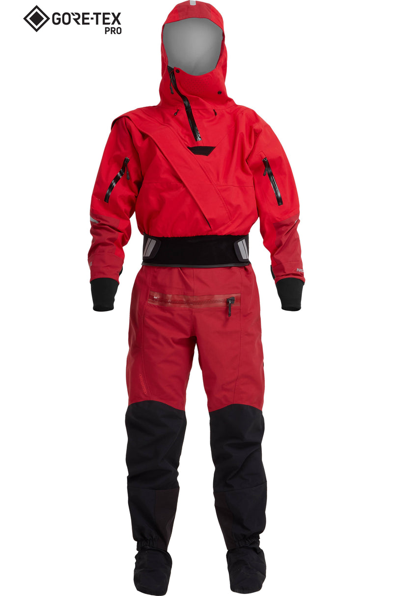 Load image into Gallery viewer, NRS Men's Navigator GORE-TEX Pro Semi-Dry Suit - Closeout - Red
