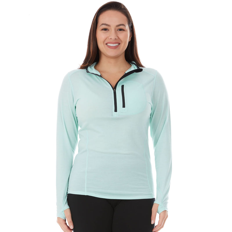 Load image into Gallery viewer, Micro­weight - Women's 1/4 Zip Sun Hoodie Woolverino
