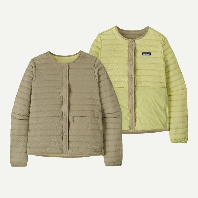 Load image into Gallery viewer, Patagonia Women's LW Reversible Down Sweater Cardigan - Weathered Stone
