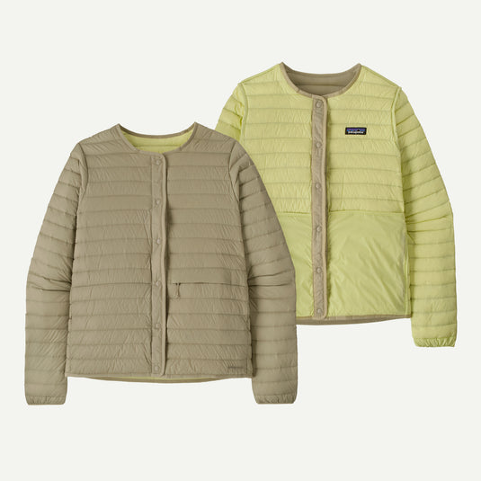 Patagonia Women's LW Reversible Down Sweater Cardigan - Weathered Stone
