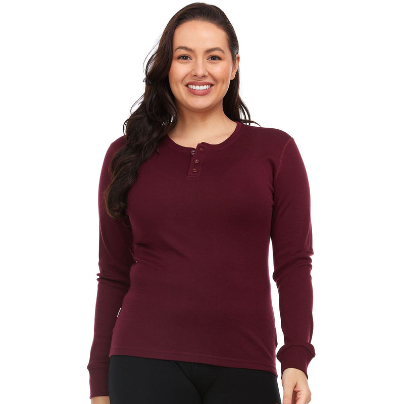 Load image into Gallery viewer, Midweight - Women&#39;s Long Sleeve Henley 100% Merino Wool

