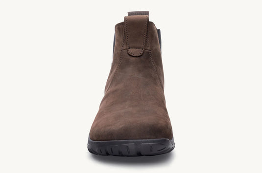 Brown Chelsea Boot that is ankle length facing towards the camera.