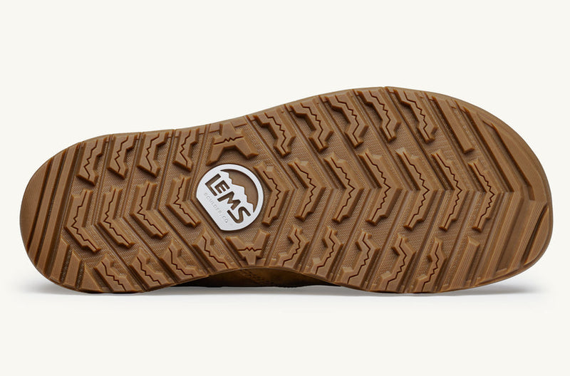 Load image into Gallery viewer, Brown shoe sole with a visible brand logo on a white background
