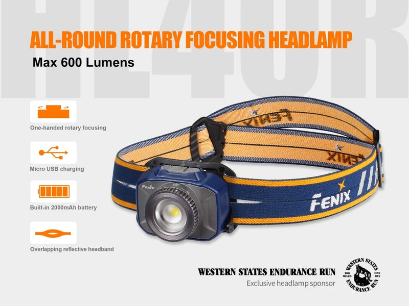 Load image into Gallery viewer, Fenix HL40R Focusable USB Rechargeable LED Headlamp
