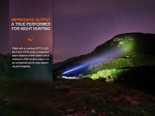 Fenix HT32 Hunting Flashlight with Red & Green Output