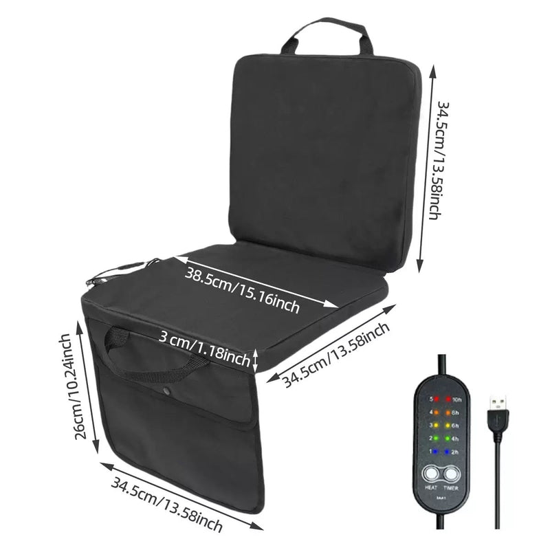 Load image into Gallery viewer, LITEGUEST USB Heated Stadium Seat Cushion Foldable Portable Chair Pad
