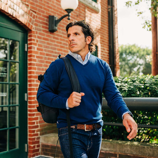 Midweight - Men's Long Sleeve V-Neck Sweater 100% Merino Wool