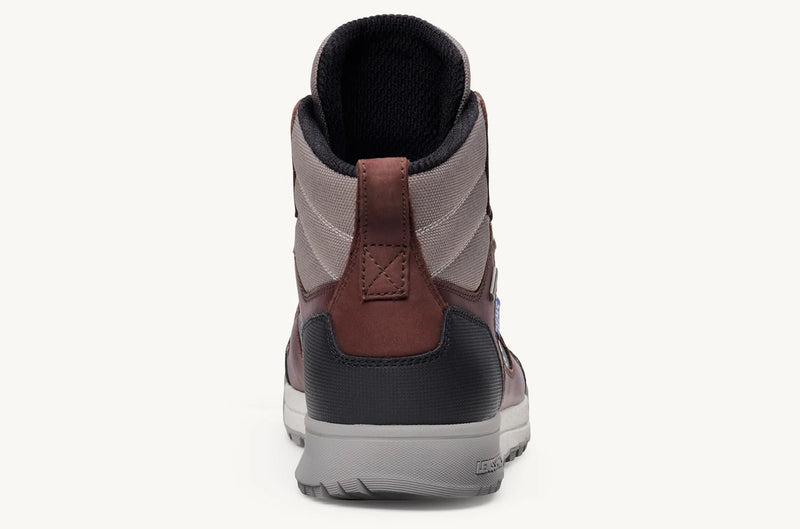 Load image into Gallery viewer, Hiking boots with brown and gray design on a white background
