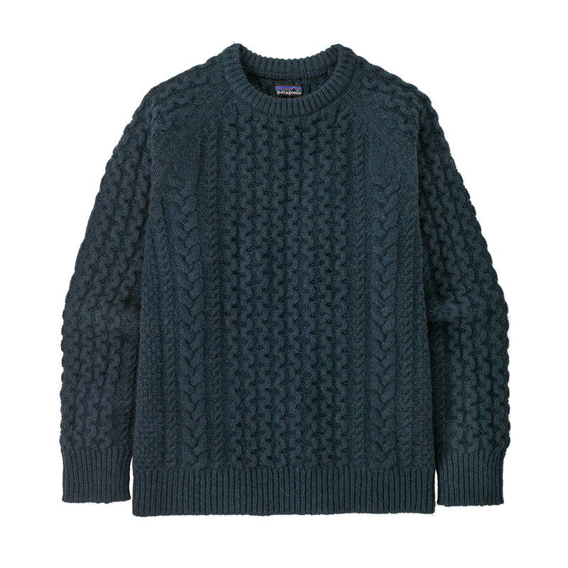 Load image into Gallery viewer, Recycled Wool-Blend Cable Knit Crewneck Sweater
