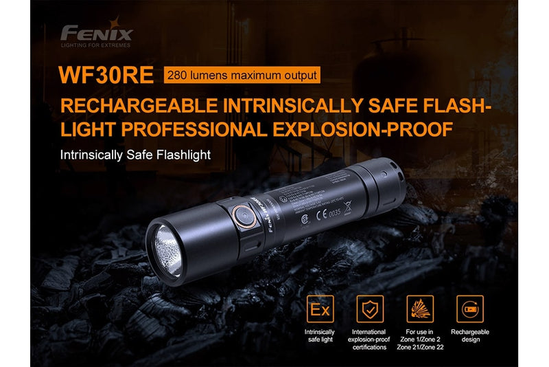 Load image into Gallery viewer, Fenix WF30RE Intrinsically Safe Flashlight - 280 Lumens
