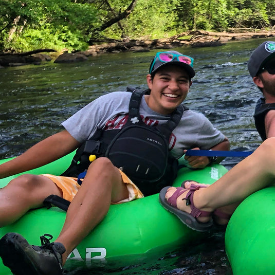 Cooling off tubing in the winnipesaukee river