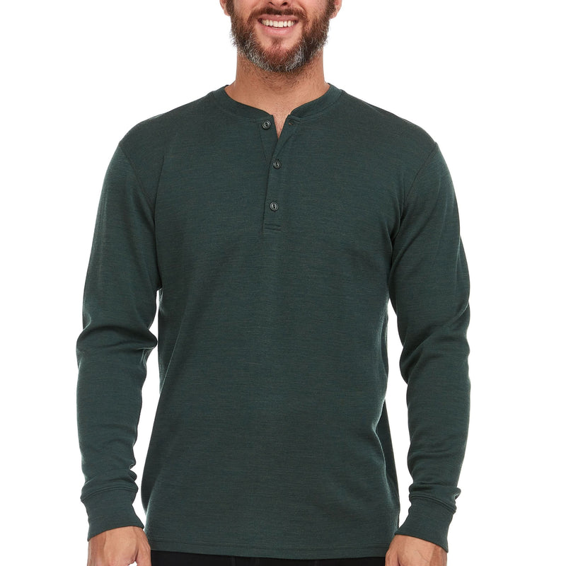 Load image into Gallery viewer, Midweight - Men&#39;s Long Sleeve Henley 100% Merino Wool
