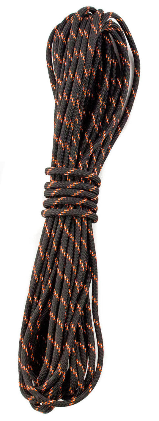550 Paracord with Reflective Tracer, 35 ft, Black/Orange