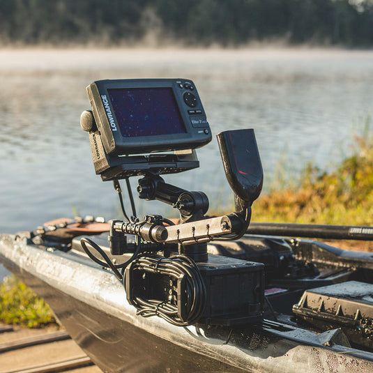 Rectangular Fish Finder Mount with Track Mounted LockNLoad Mounting System