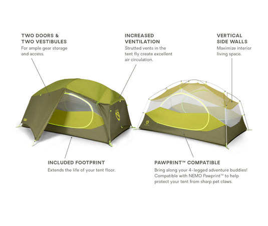 Aurora 2P Backpacking Tent & Footprint